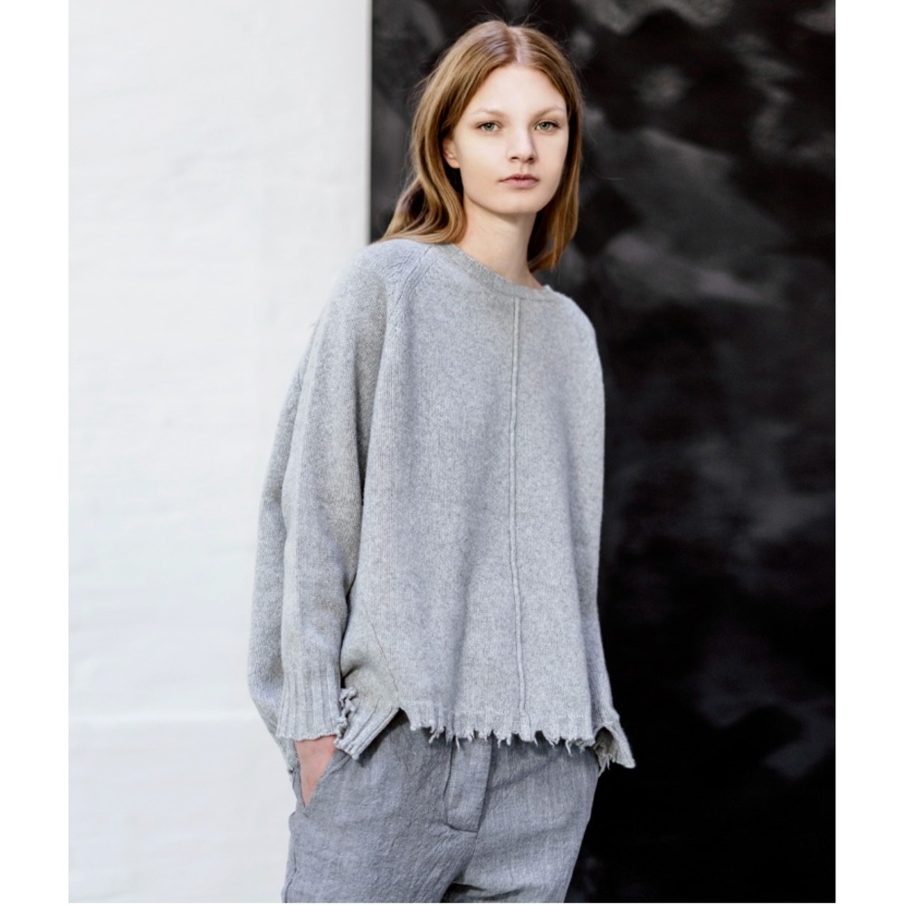 Hannoh Wessel H+ Kiara Sweater NWT Pearl Gray Cashmere Virgin Wool Sz XS Italy